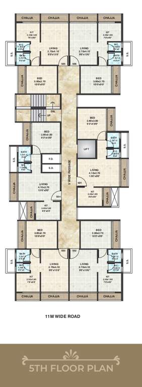  trimurti apartment Cluster Plan