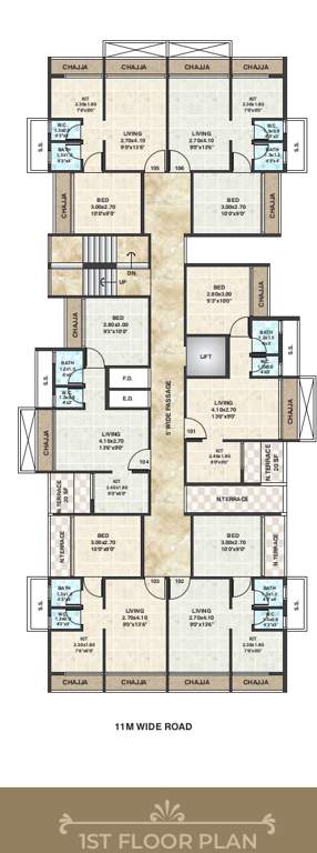  trimurti apartment Cluster Plan