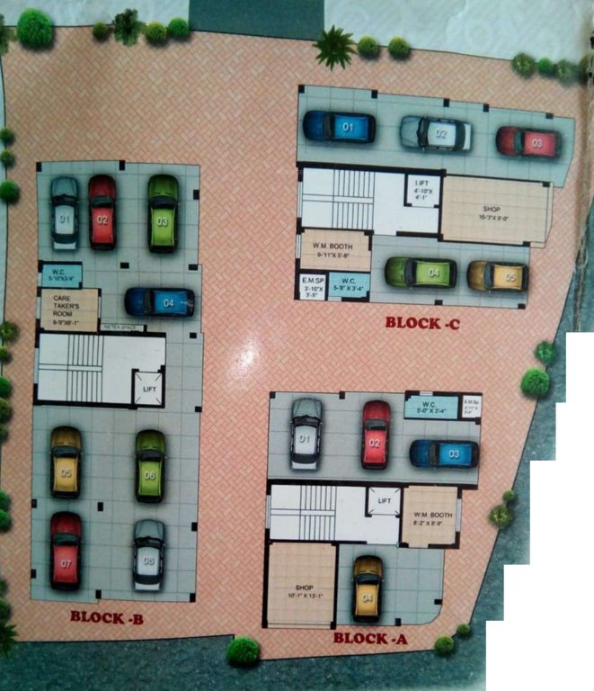  heema apartment Block A B AND C Cluster Plan For Ground Floor