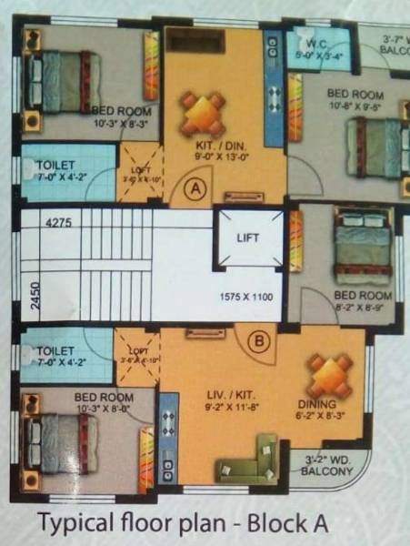  heema-apartment Block A Cluster Plan For Typical  Floor