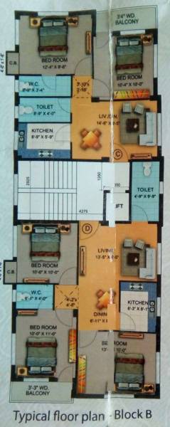  heema-apartment Block B Cluster Plan For Typical  Floor