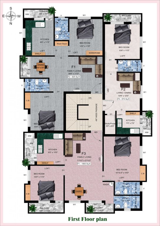  cauvery Cluster Plan for 1st Floor