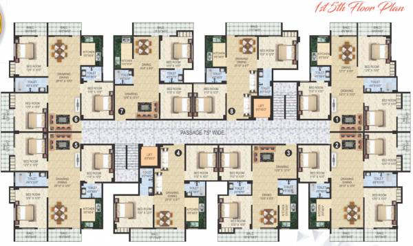 Usha Palace Cluster Plan from 1st to 5th Floor usha-palace Usha Palace Cluster Plan from 1st to 5th Floor