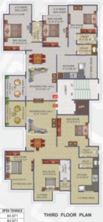  sai aishwarya Sai Aishwarya Cluster Plan for 3rd Floor