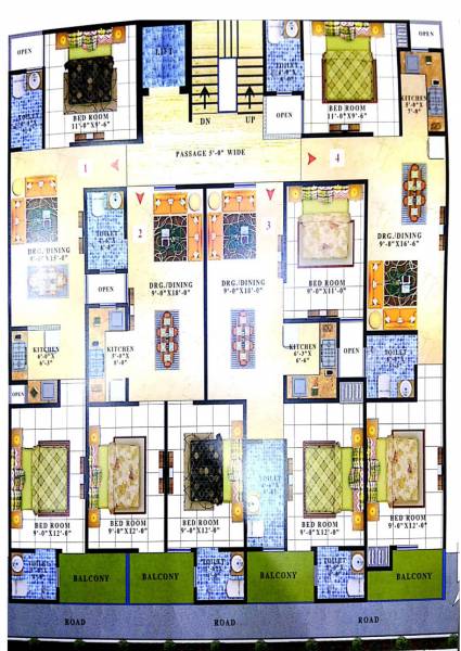  adorable-homes Adorable Homes Cluster Plan For Typical Floor