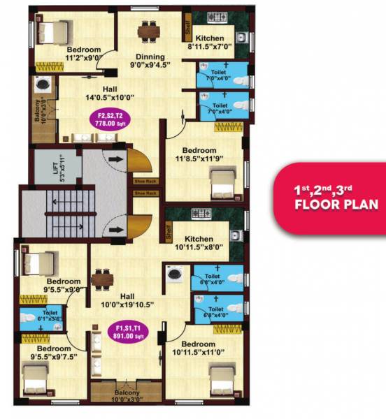  siddharth-enclave Siddharth Enclave Cluster Plan from 1st to 3rd Floor