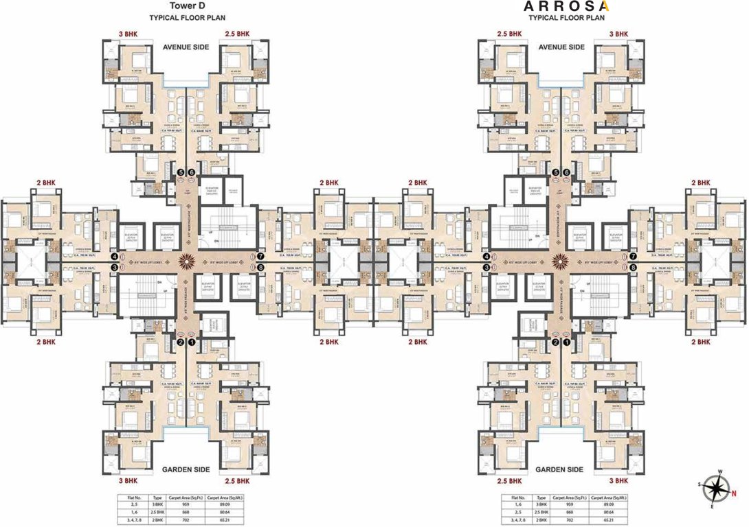  arrosa Tower A Cluster Plan from 1st to 37th Floor