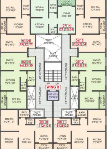  ovi-yuga-residency Wing B Cluster Plan From 1st To 5th Floor