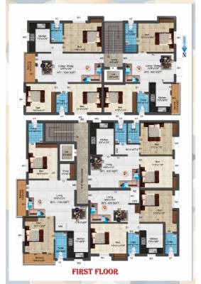  sri-sai-elite Tower 1 & 2 Cluster Plan for 1st Floor
