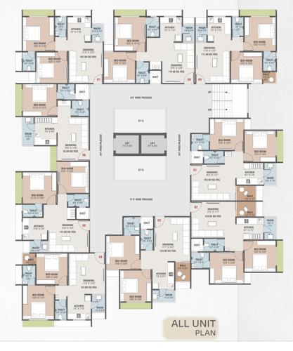  jagannath-residency Jagannath Residency Cluster Plan from 1st to 7th Floor