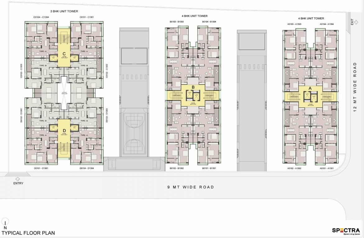 saanvi nirman spectra Tower A and B Cluster Plan for Typical Floor
