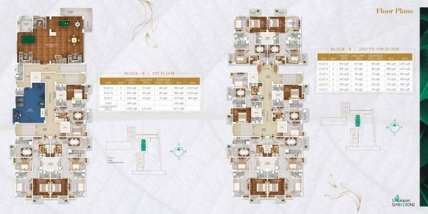  shreejoni B Cluster Plan from 1st to 7th Floor
