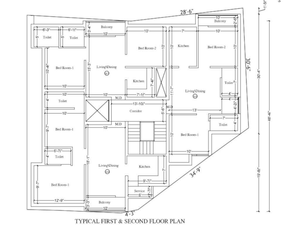  blue bells Block A Cluster Plan from 1st to 2nd Floor