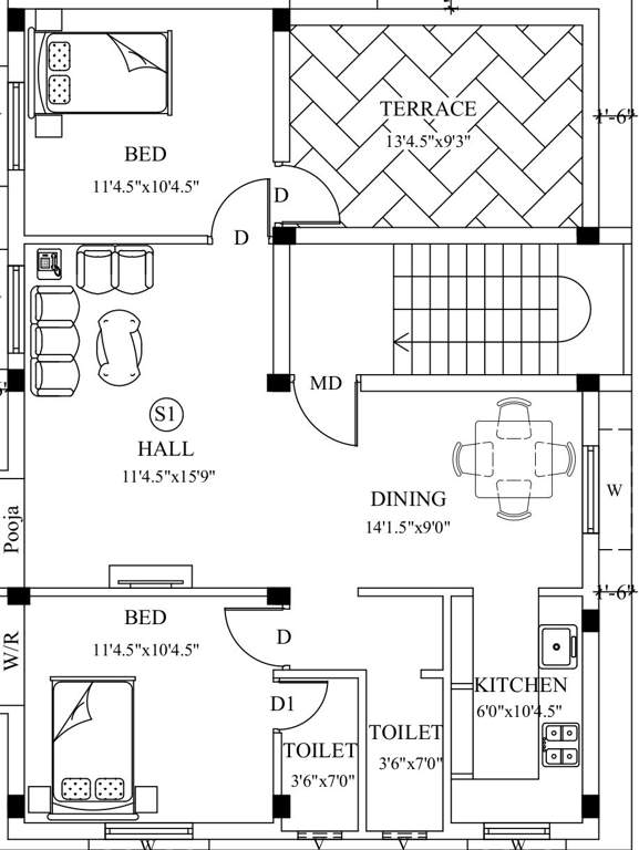  sai krishna flats Sai Krishna Flats Cluster Plan For 2nd Floor