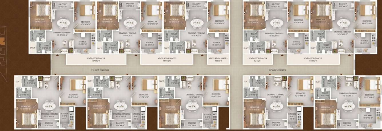  rashmi gds residency Block B Floor Cluster Plan
