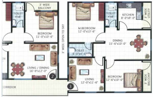  avenue- Times Avenue Cluster Plan For Typical Floor