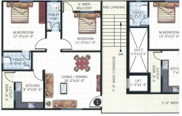  avenue- Times Avenue Cluster Plan For Typical Floor