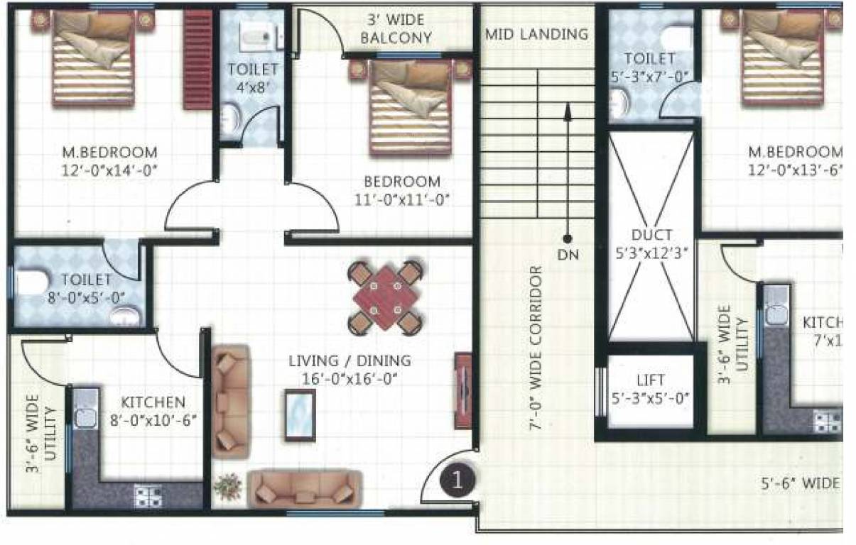  avenue  Times Avenue Cluster Plan For Typical Floor
