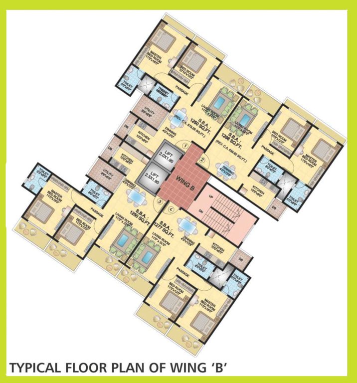  palbalaji Wing B Typical Floor Plan