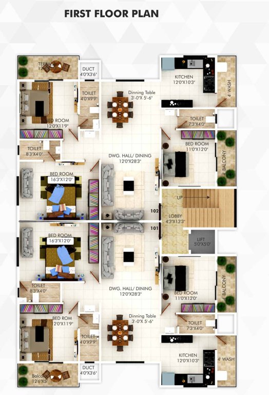 tridal park villa Tridal Park Villa Cluster Plan for 1st Floor
