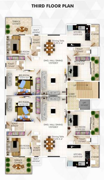  tridal-park-villa Tridal Park Villa Cluster Plan for 3rd Floor