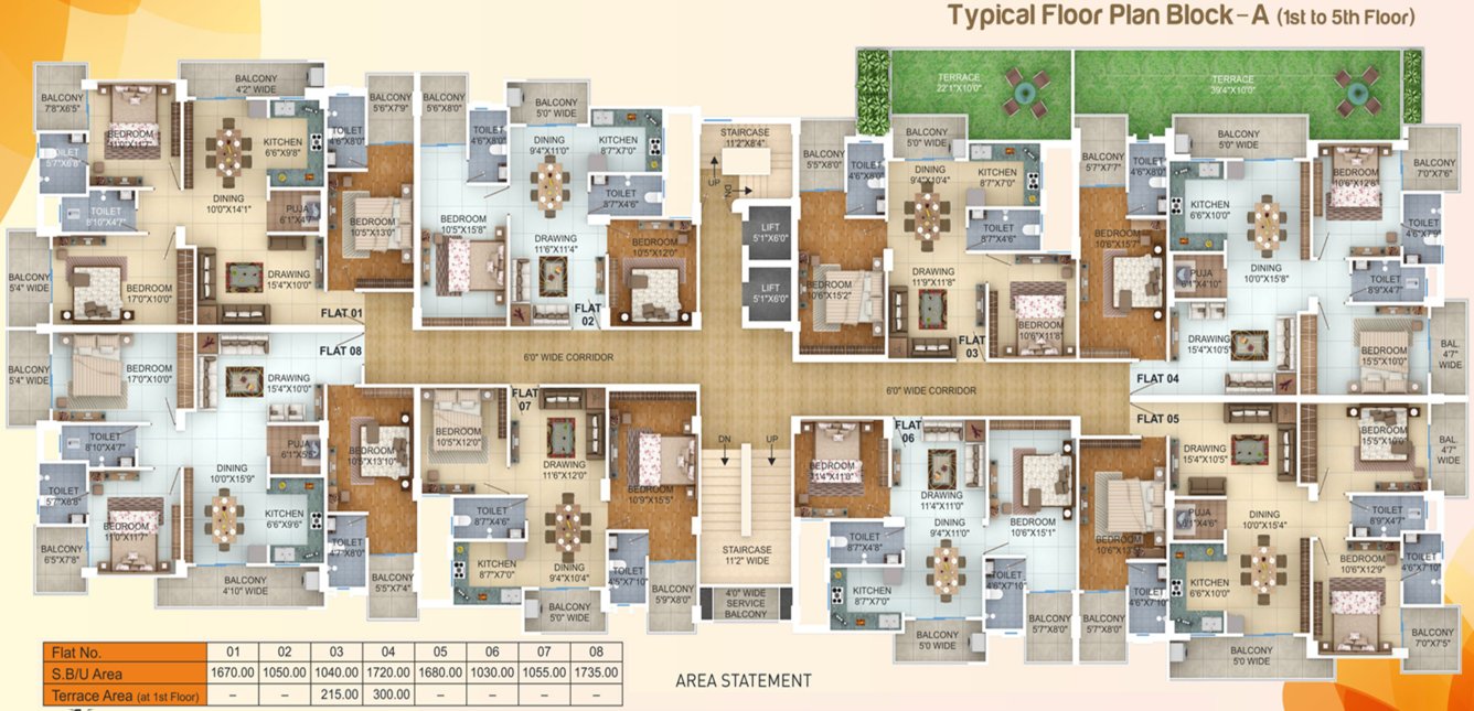  sai plaza Block A Cluster Plan from 1st to 5th Floor