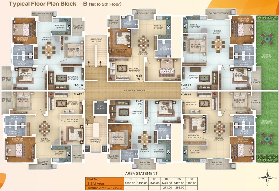  sai plaza Block B Cluster Plan from 1st to 5th Floor