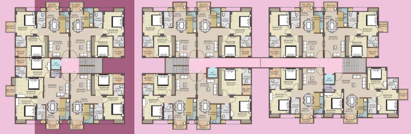  tulip South Block Third Floor Cluster Plan
