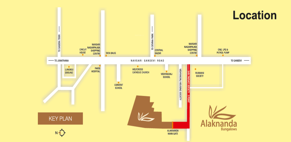 alaknanda bungalows Location Plan