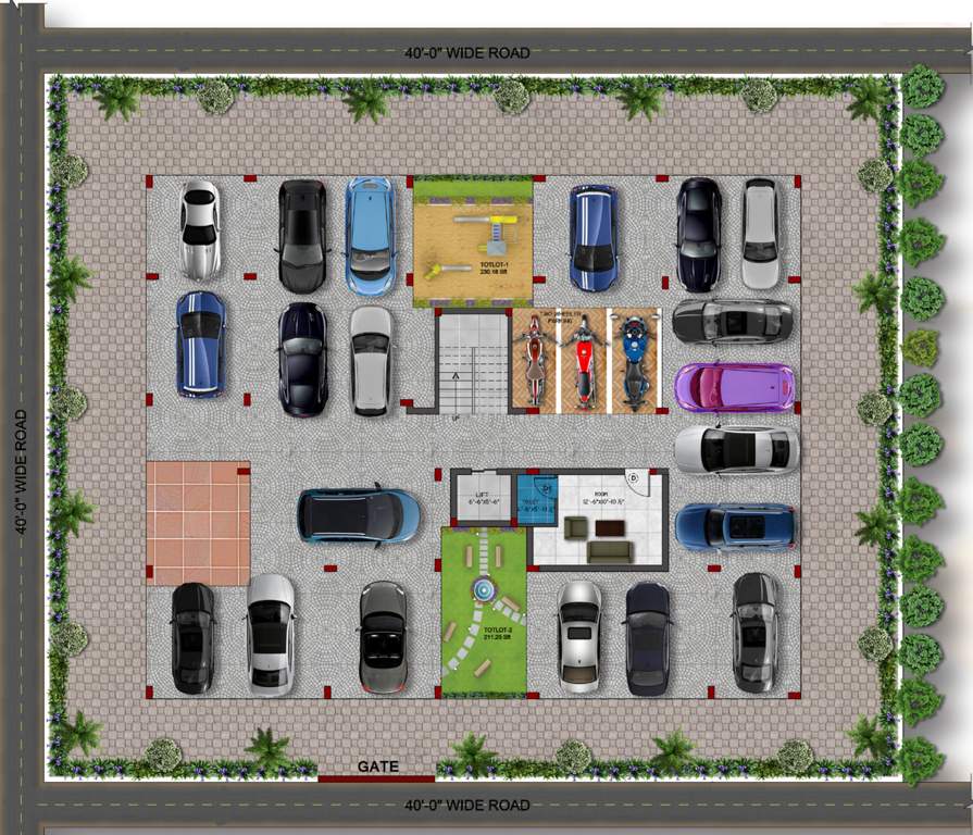  sai padmavathi enclave Ground Cum Parking Floor Plan