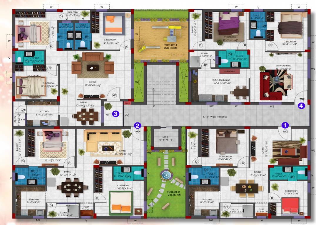  sai padmavathi enclave Typical Floor Plan