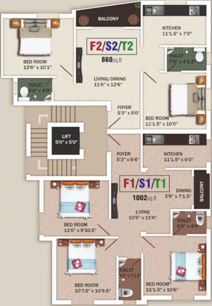  sri-dwarka Sri Dwarka Cluster Plan from 1st to 3rd Floor