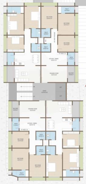  vihardham Vihardham Cluster Plan from 1st to 7th Floor