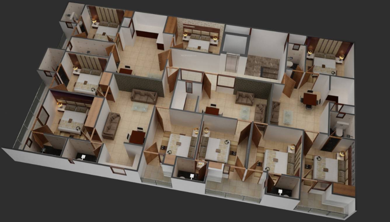  redsquare homes Redsquare Homes 3D Cluster Plan from 1st to 4th Floor