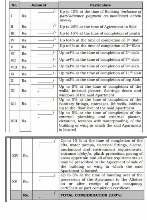bhalchandra-upvan-phase-ii Construction Linked Payment (CLP) Payment Plan