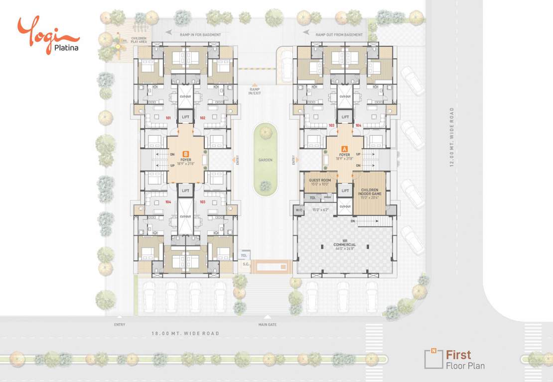  platina Block A And B Cluster Plan For 1st Floor