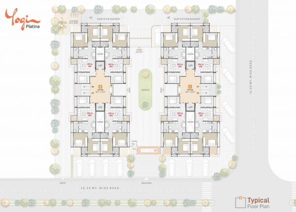  platina Block A And B Cluster Plan For Typical  Floor