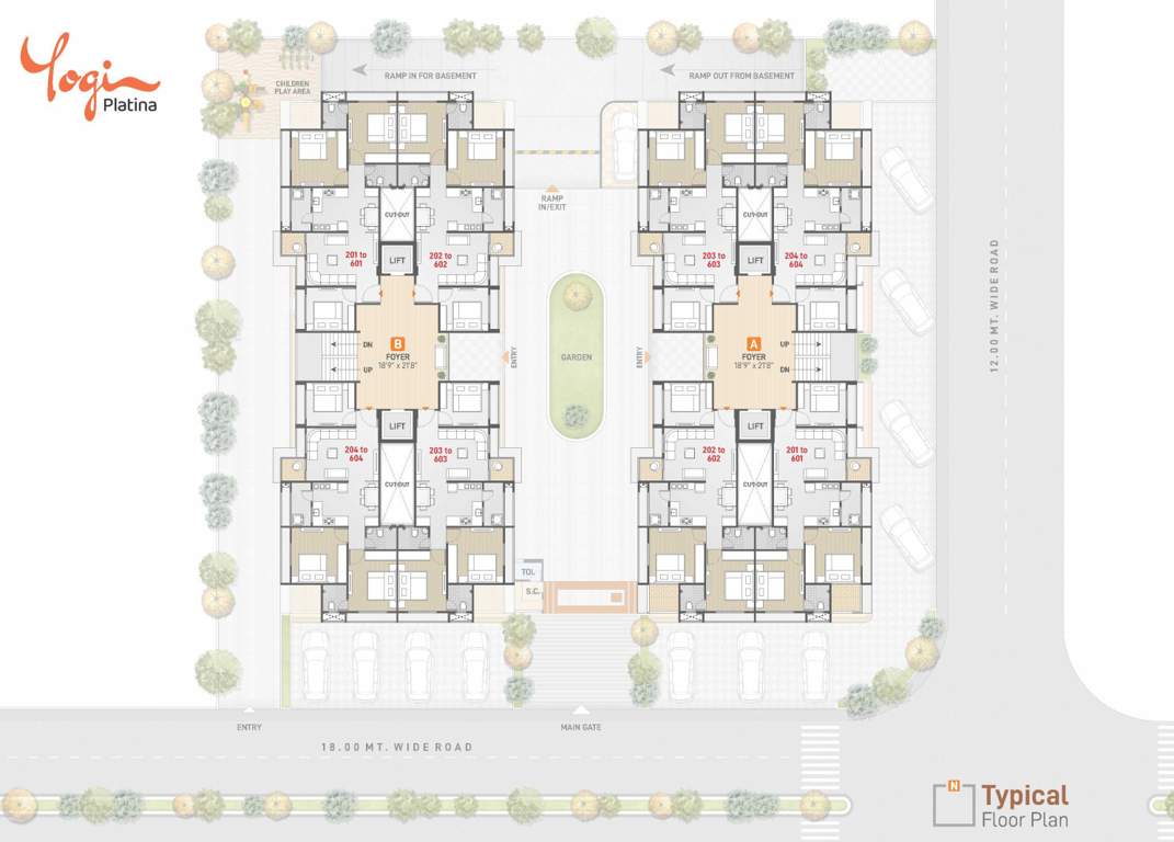 platina Block A And B Cluster Plan For Typical  Floor