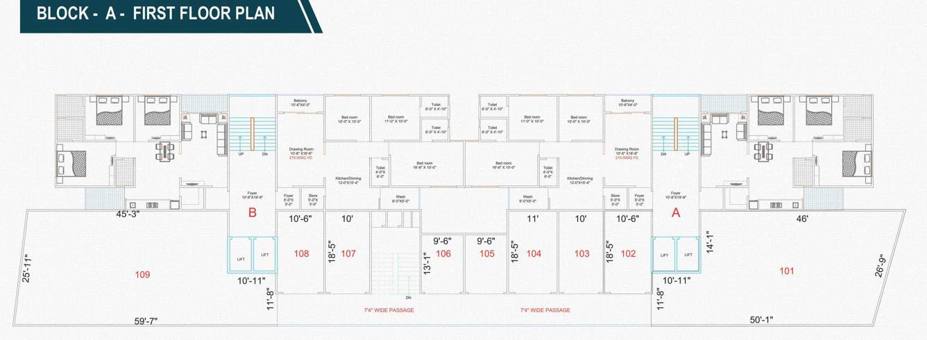  prime hill Block A & B Cluster Plan For 1st Floor