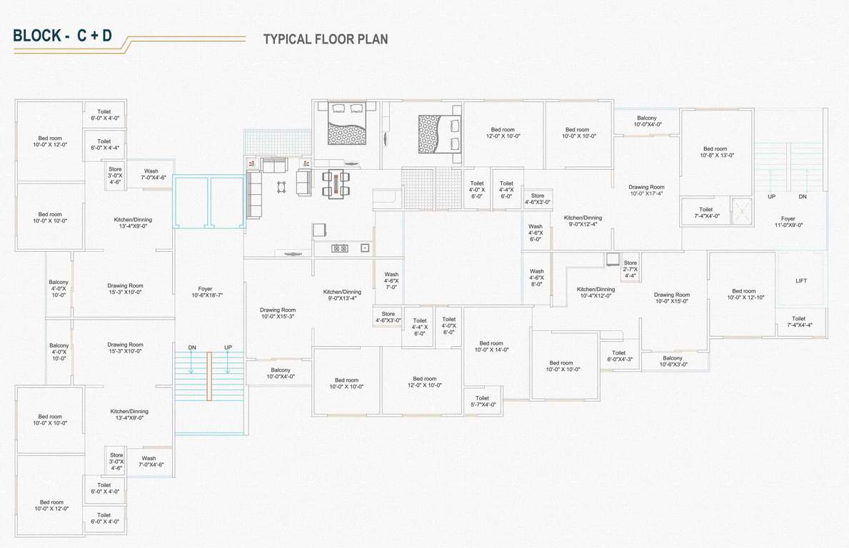  prime hill Block C & D Cluster Plan For Typical Floor