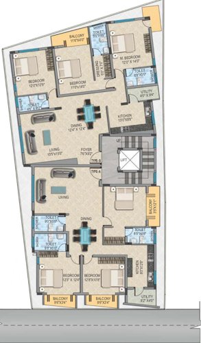  33-north 33 North Cluster Plan From 1st To 5th Floor