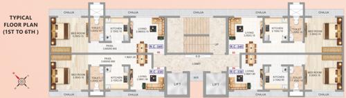  navrang-chsl Navrang CHSL Cluster Plan from 1st to 6th Floor Typical 