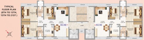 navrang-chsl Navrang CHSL Cluster Plan from 8th to 21th Floor Typical 