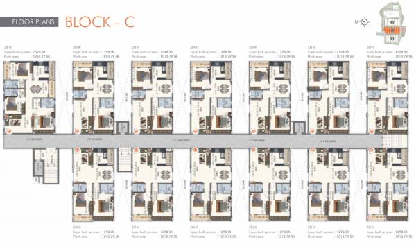  nivriti Block 2C Typical Cluster Plan