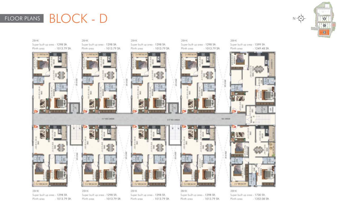  nivriti Block D1 Typical Cluster Plan