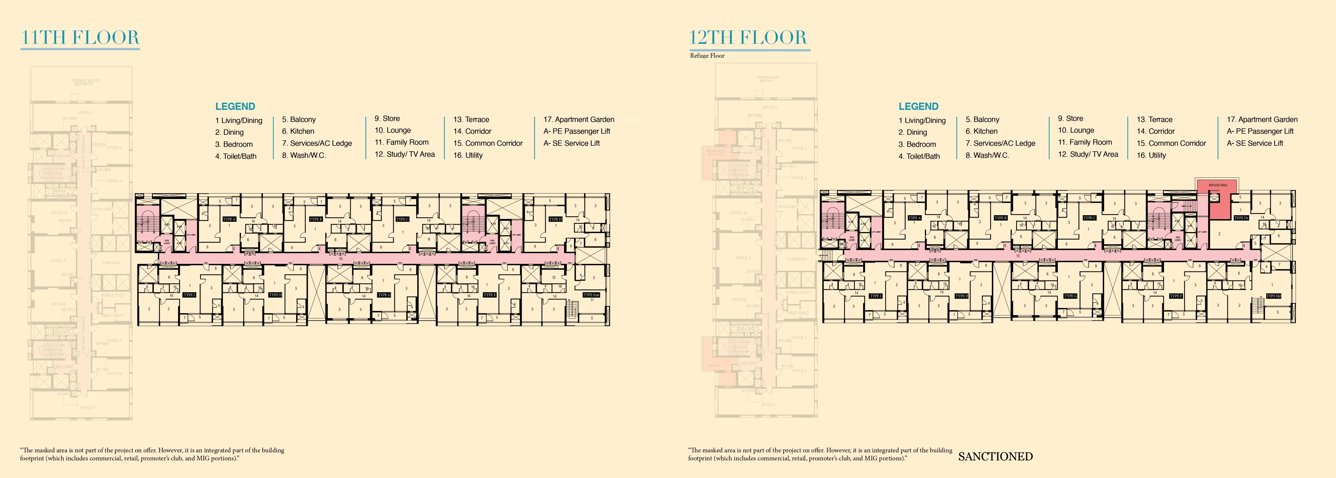  utalika luxury phase 5 panchami Utalika Luxury Phase 5 Panchami Cluster Plan from 11th to 12th Floor