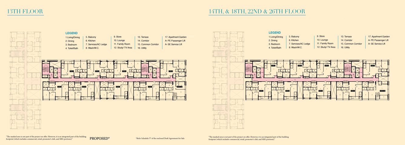  utalika luxury phase 5 panchami Utalika Luxury Phase 5 Panchami Cluster Plan from 13th, 14th, 18th, 22th, 26th Floor