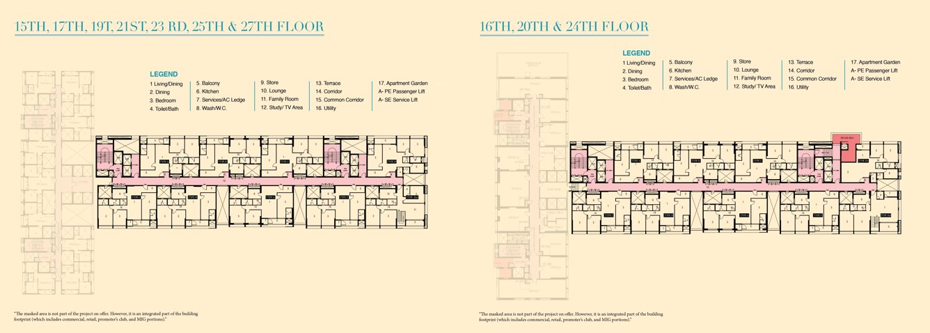 utalika luxury phase 5 panchami Utalika Luxury Phase 5 Panchami Cluster Plan from 15th to 24th Floor