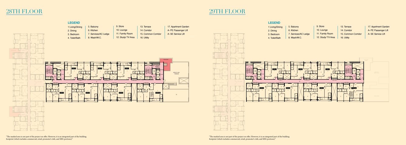  utalika luxury phase 5 panchami Utalika Luxury Phase 5 Panchami Cluster Plan from 28th to 29th Floor