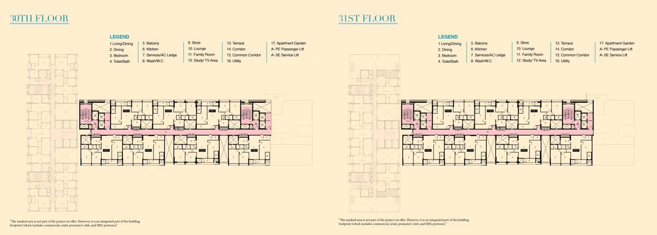  utalika luxury phase 5 panchami Utalika Luxury Phase 5 Panchami Cluster Plan from 30th to 31th Floor